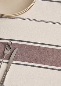 Cotton striped tablecloth for 2 to 4 diners