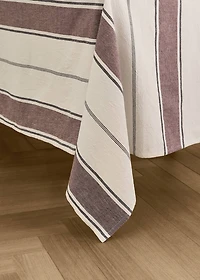 Cotton striped tablecloth for 2 to 4 diners