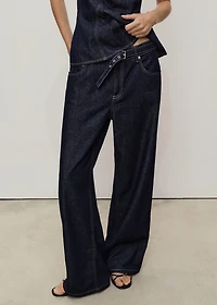 Straight-fit belt jeans