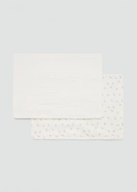 Cotton shawl with mini-flower print