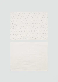 Cotton shawl with mini-flower print