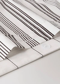 Reversible striped cotton duvet cover for cm bed