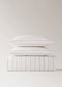 Reversible striped cotton duvet cover for cm bed
