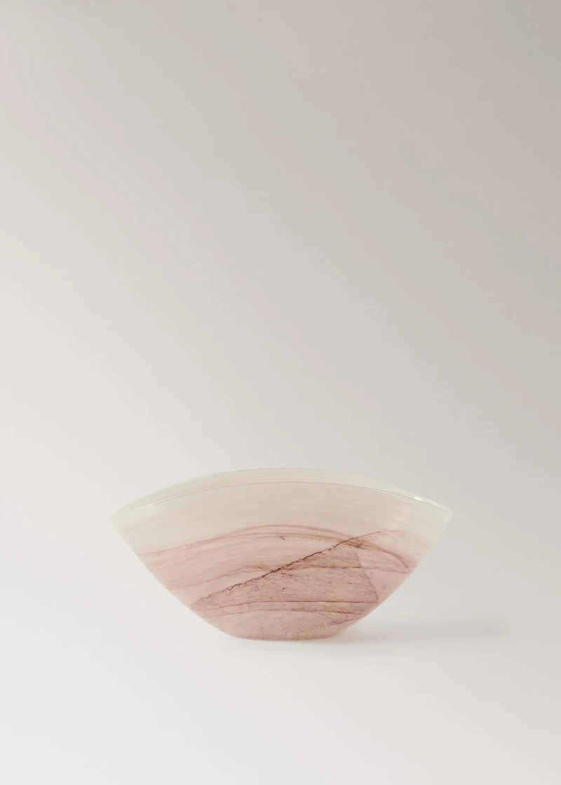 Alabaster-effect decorative glass bowl