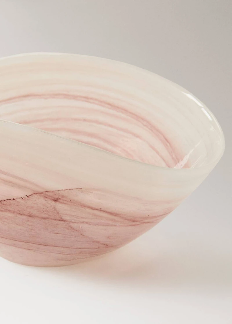 Alabaster-effect decorative glass bowl