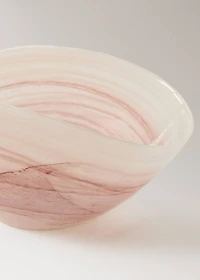 Alabaster-effect decorative glass bowl