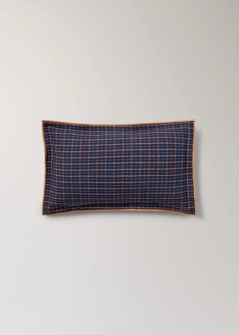 Children’s checked cushion cover with overlock 20x30 cm