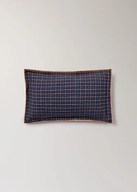 Children’s checked cushion cover with overlock 20x30 cm