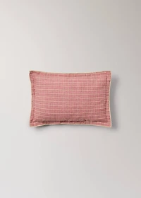 Children's cushion cover with checked pattern and overlock stitching 20x30 cm