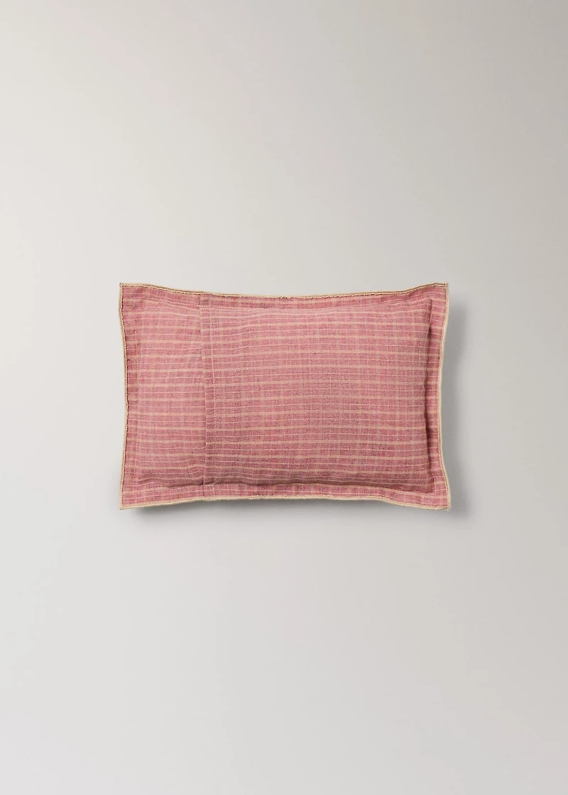 Children's cushion cover with checked pattern and overlock stitching 20x30 cm