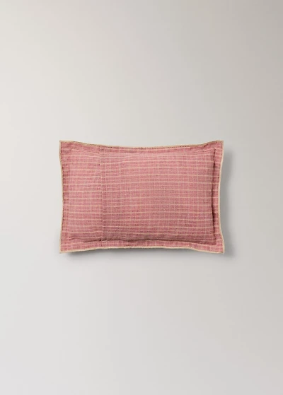 Children's cushion cover with checked pattern and overlock stitching 20x30 cm