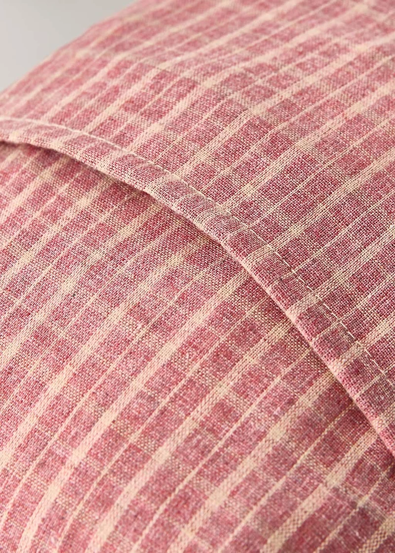 Children's cushion cover with checked pattern and overlock stitching 20x30 cm