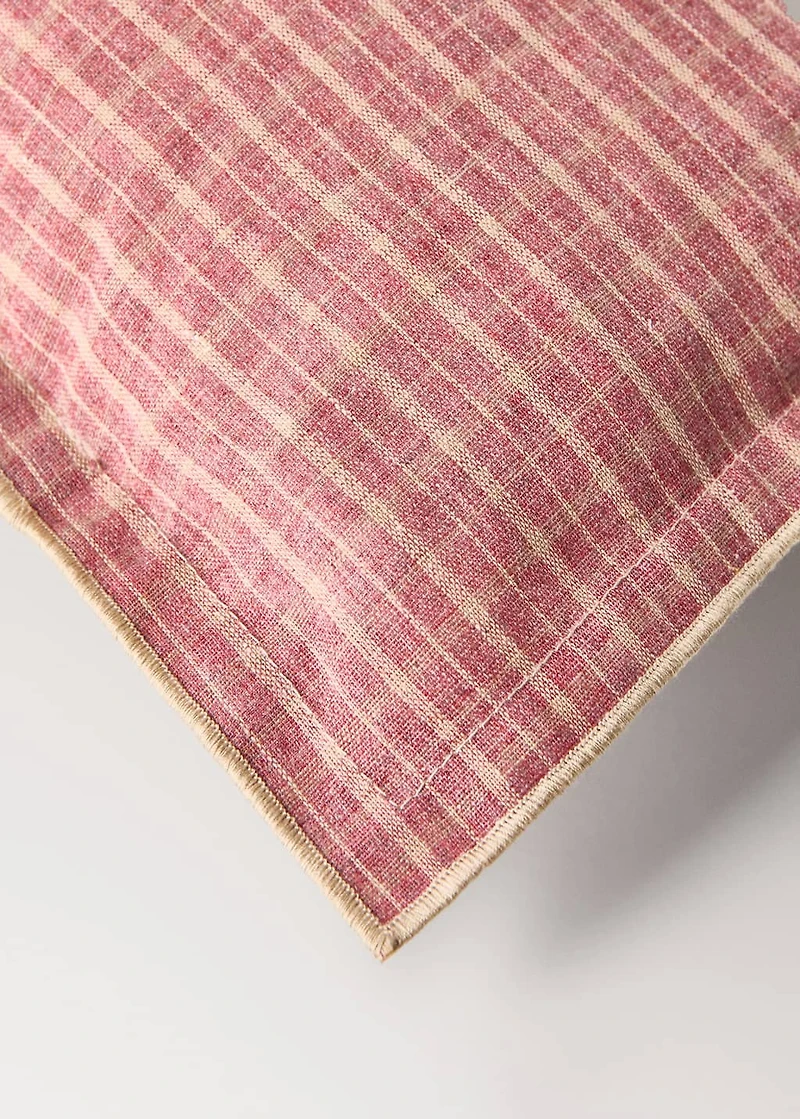 Children's cushion cover with checked pattern and overlock stitching 20x30 cm