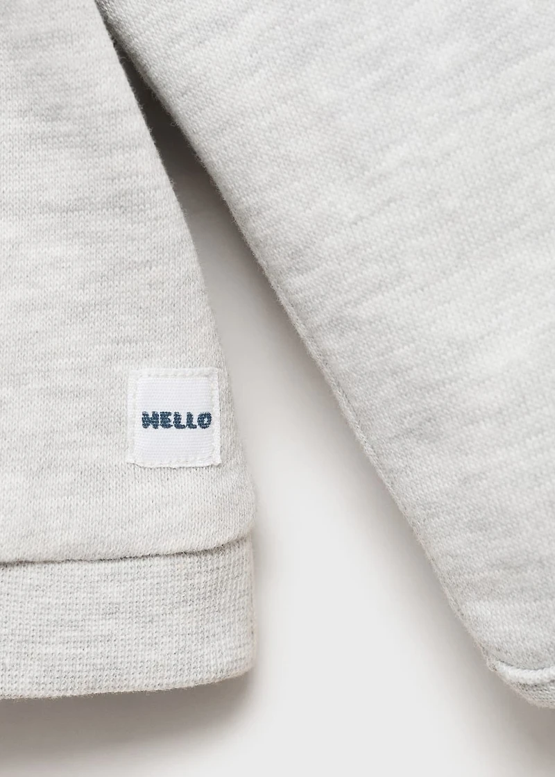 Buttoned cotton sweatshirt