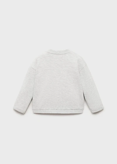 Buttoned cotton sweatshirt