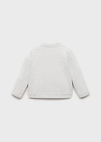 Buttoned cotton sweatshirt