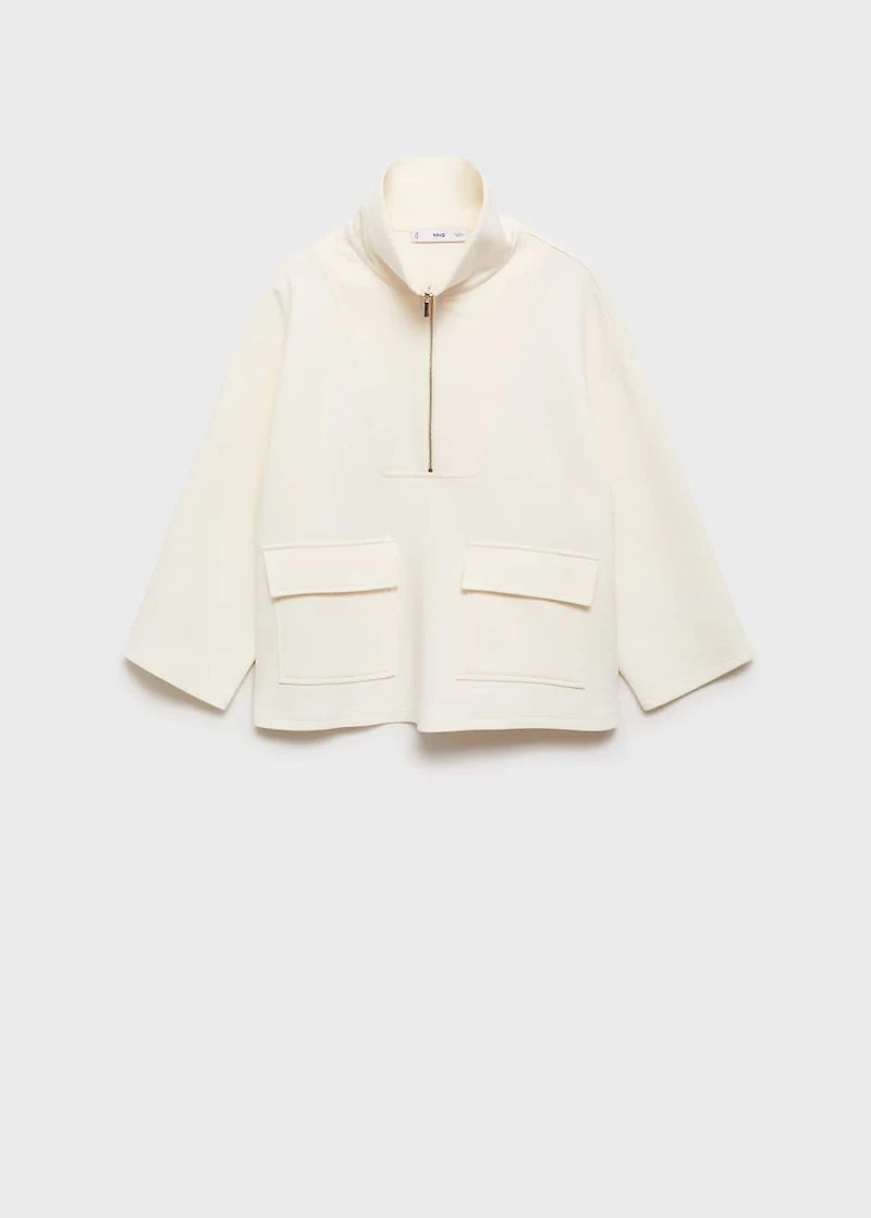 Three-quarter sleeve jacket with pockets