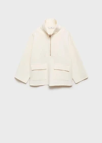 Three-quarter sleeve jacket with pockets