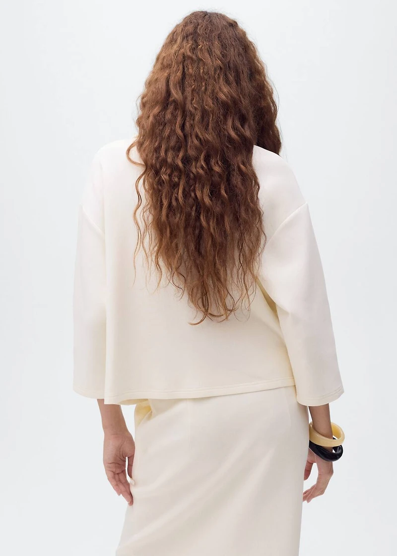 Three-quarter sleeve jacket with pockets