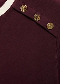 Buttoned cotton T-shirt