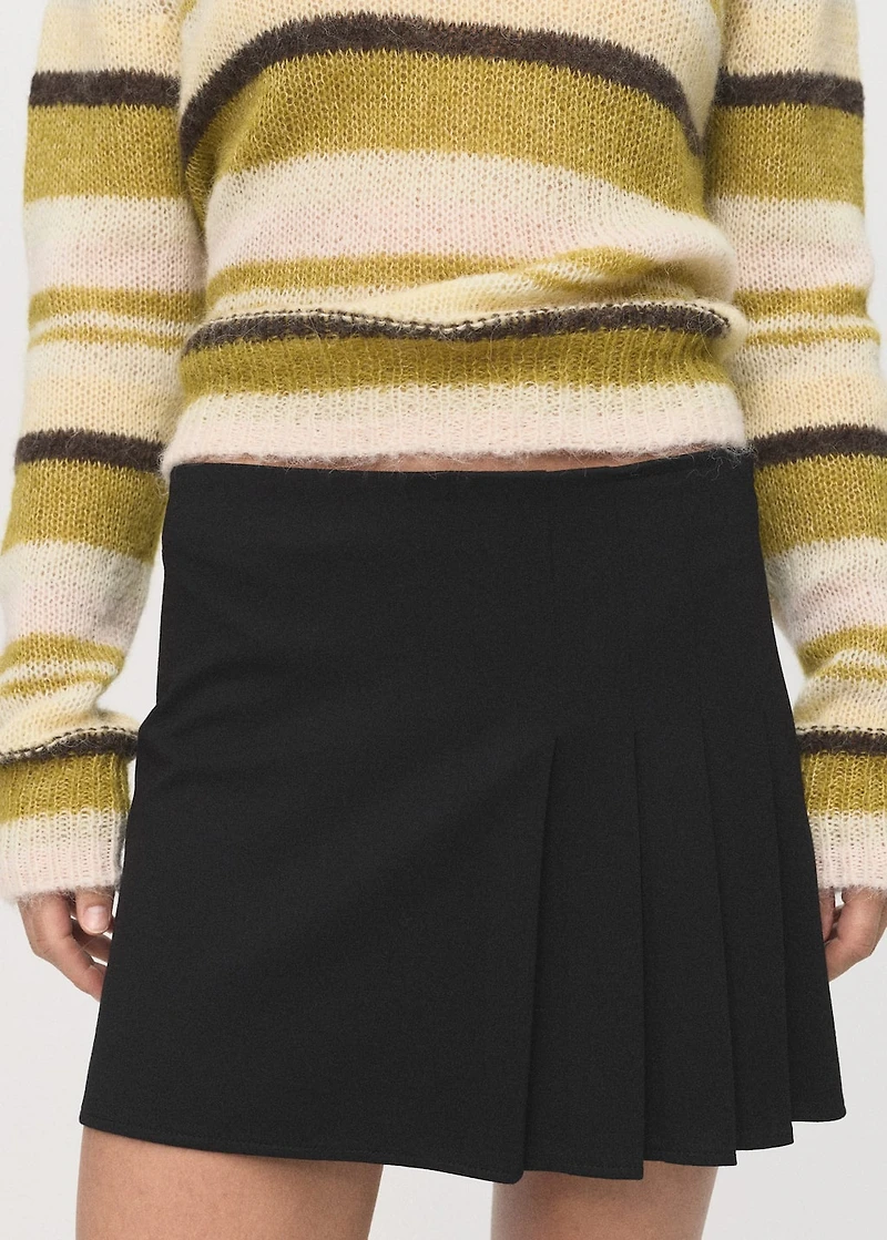 Pleated mini-skirt