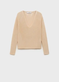 V-neck lurex sweater