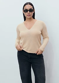 V-neck lurex sweater