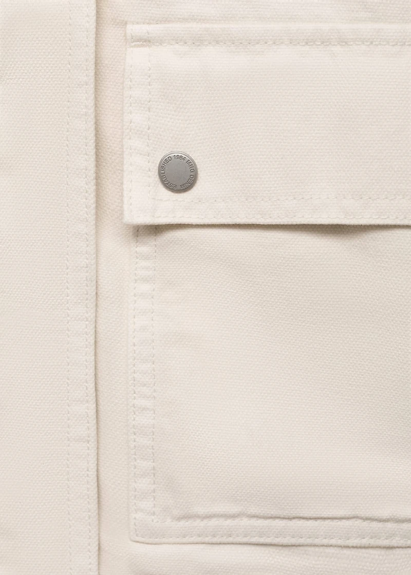 Denim parka with contrasting collar