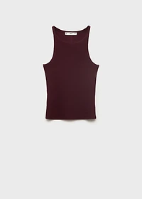 Ribbed cotton-blend top