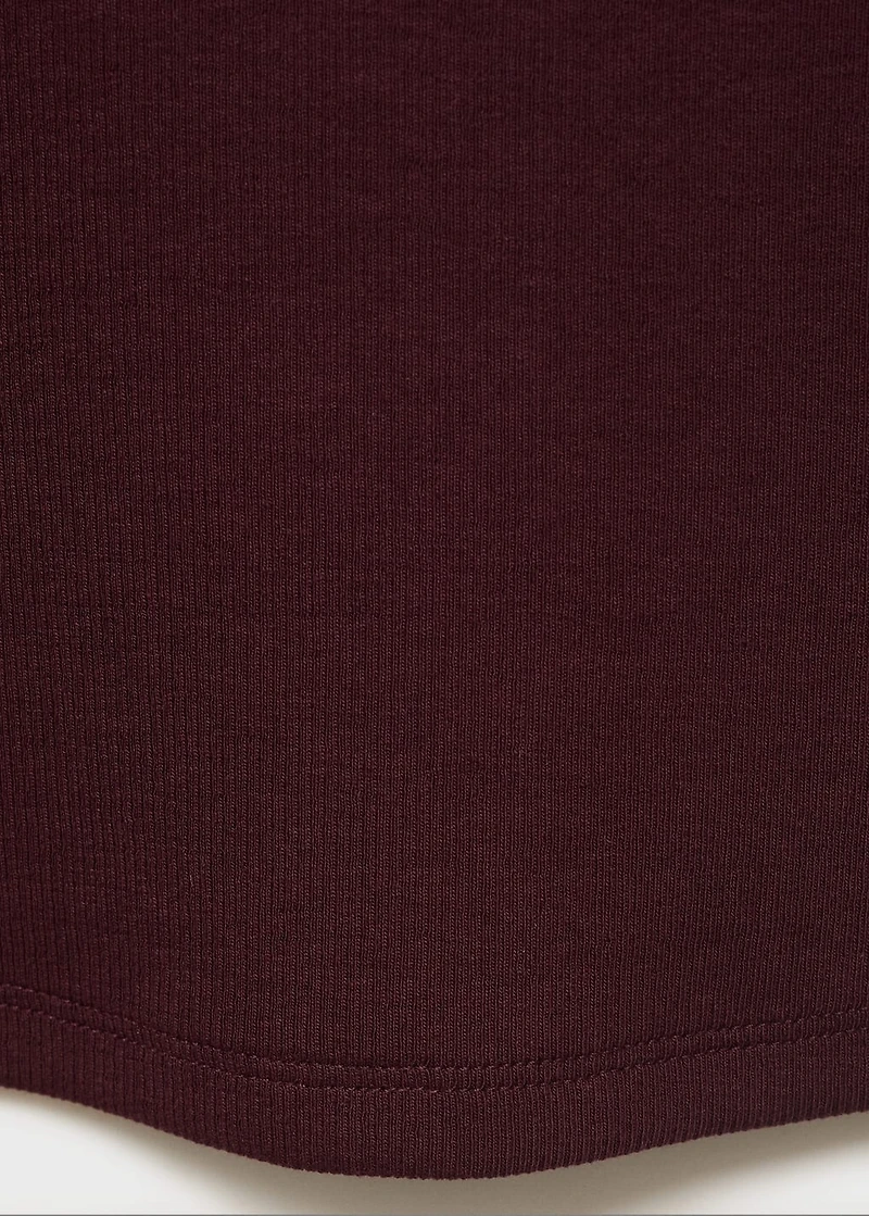 Ribbed cotton-blend top