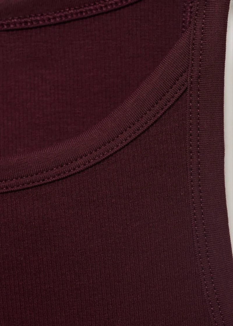 Ribbed cotton-blend top
