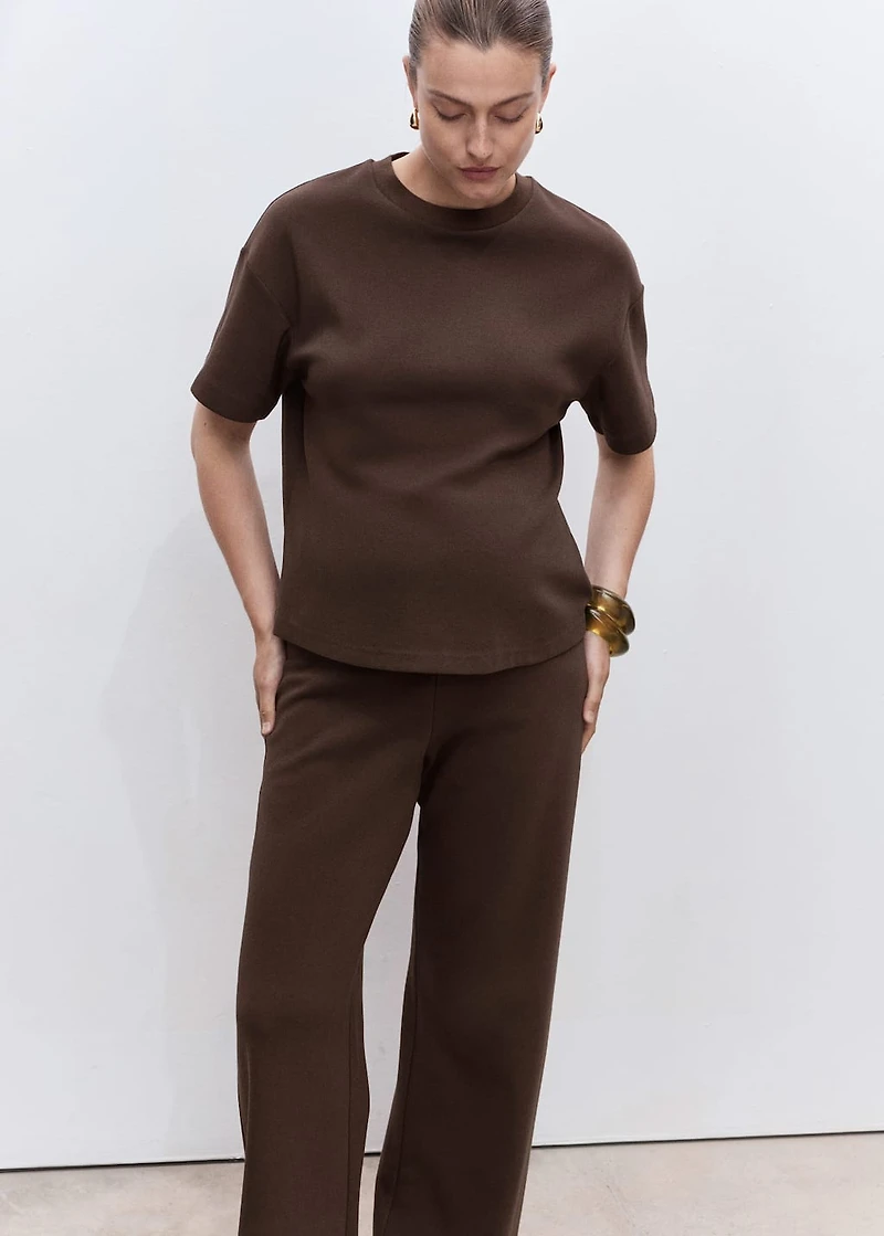 Straight cotton maternity pants