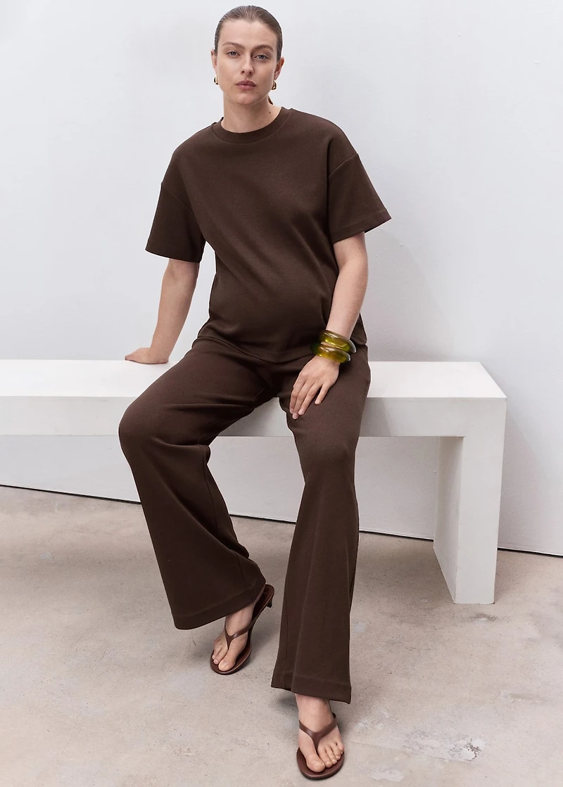 Straight cotton maternity pants