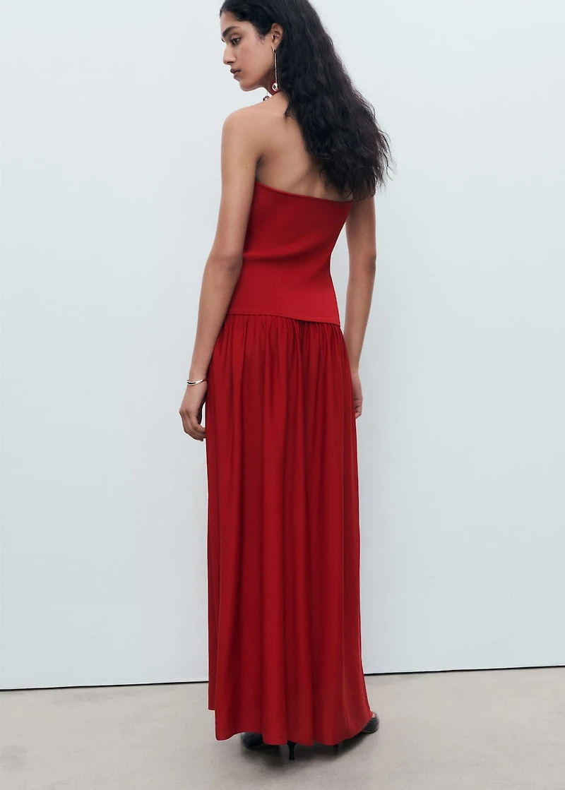 Halter-neck knitted dress