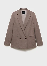 Micro-houndstooth double-breasted jacket