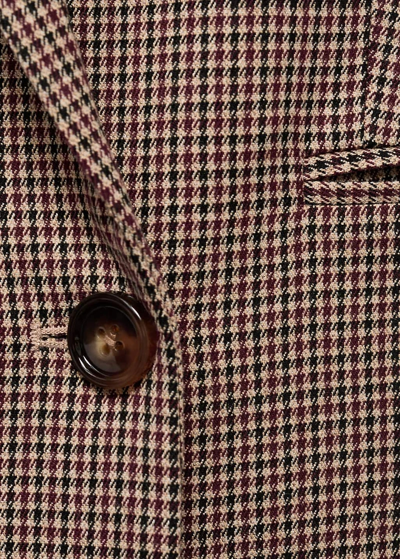 Micro-houndstooth double-breasted jacket