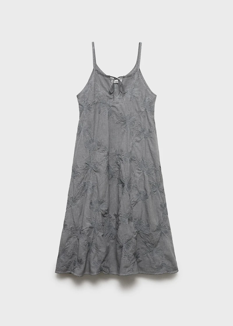 Overdyed embroidered cotton nightdress