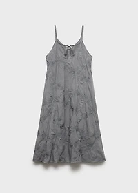 Overdyed embroidered cotton nightdress