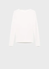 Rib-knit round-neck t-shirt