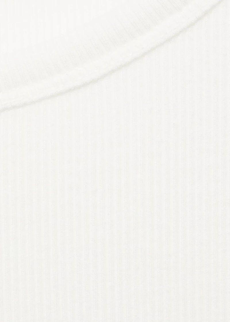 Rib-knit round-neck t-shirt
