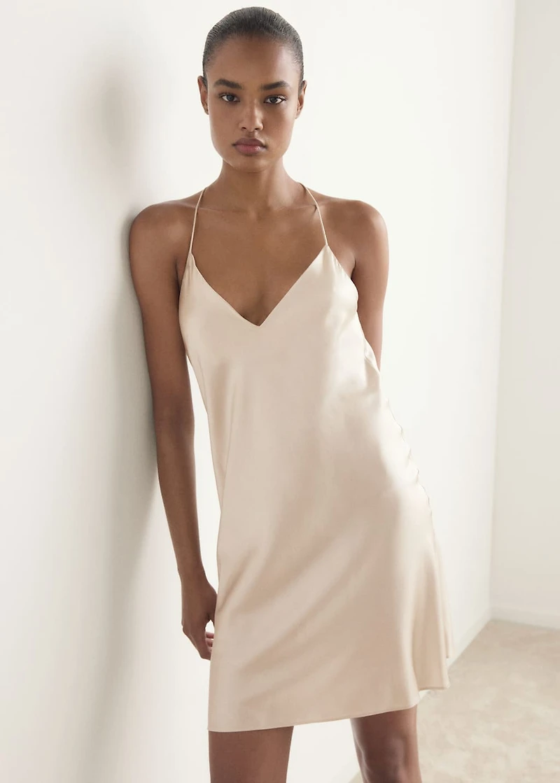Silk strapless nightgown