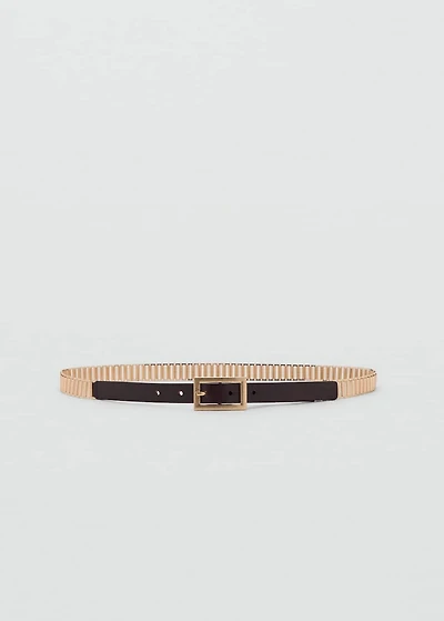 Leather mixed belt
