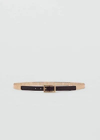 Leather mixed belt