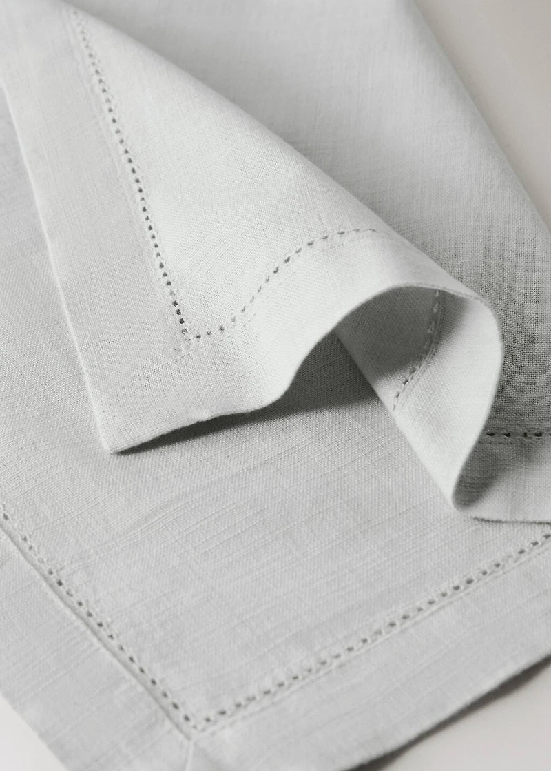 Cotton napkin with hemstitch