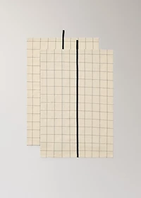 Cotton checked and stripe-print kitchen towel