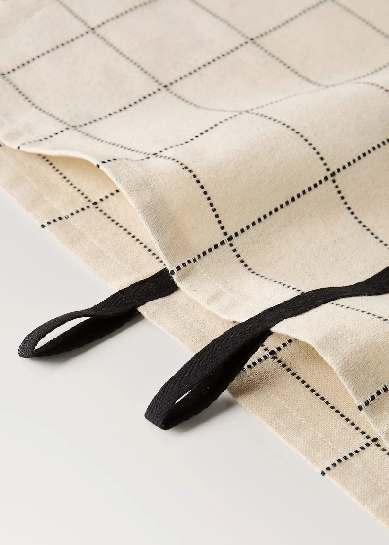 Cotton checked and stripe-print kitchen towel