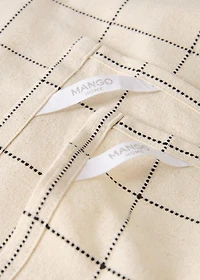 Cotton checked and stripe-print kitchen towel