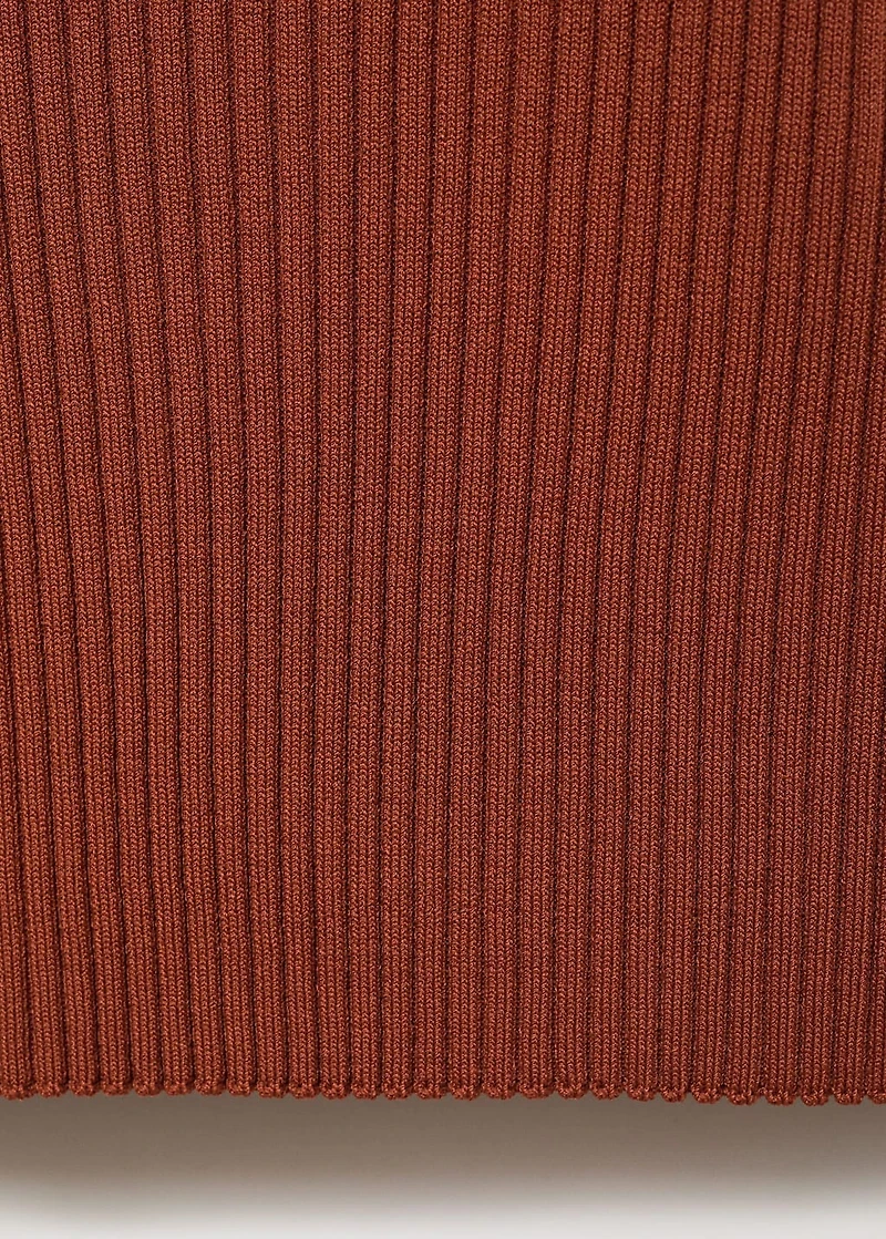 Polo-neck ribbed sweater