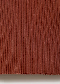 Polo-neck ribbed sweater