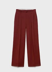 Straight-fit pleated pants